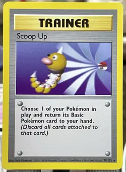 NM 💎 Vintage Pokemon TCG Scoop Up 78/102 Rare Trainer Base Set - Image 1