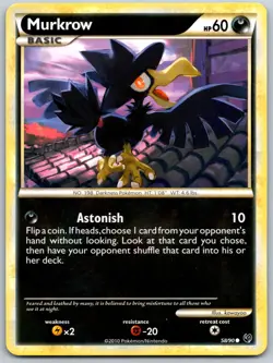 Murkrow 58/90 - Pokemon TCG: Undaunted - Normal Common - LP - Image 1