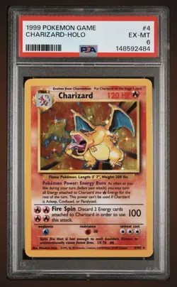 Charizard Holo Rare Base Set Card 4/102 English 1999 PSA 6 EX-MT #4 - Image 1