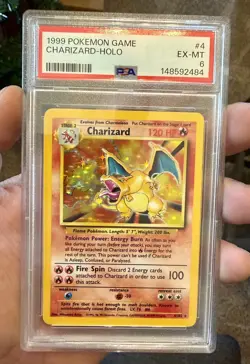 Charizard Holo Rare Base Set Card 4/102 English 1999 PSA 6 EX-MT #4 - Image 3
