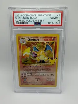 Pokemon TCG Charizard Celebrations Card 4/102 PSA 10 25th anniversary - Image 1