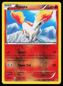 Ponyta 14/106 Reverse Holo Flashfire Tomokazu Komiya Pokemon Card - Image 1