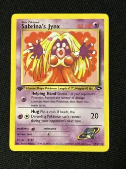Pokemon Sabrina's Jynx 57/132 (1st Edition) *Near Mint* Never Played Card - Image 1