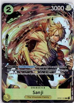 One Piece TCG Card Sanji OP03-102 Pillars of Strength Rare English Trading TCG - Image 1