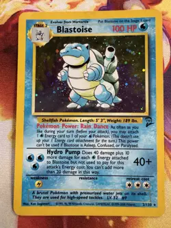 Pokemon TCG Blastoise Base Set 2 Holo Card 2/130 Unlimited Rare LP 🌀 - Image 1