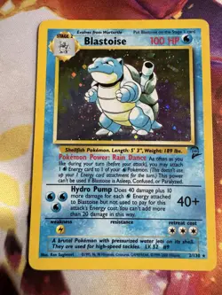 Pokemon TCG Blastoise Base Set 2 Holo Card 2/130 Unlimited Rare LP 🌀 - Image 2