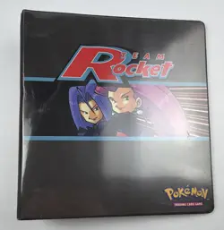 Pokemon Team Rocket 3-Ring 9-Pocket Binder 112 Cards Black Standard - Image 1