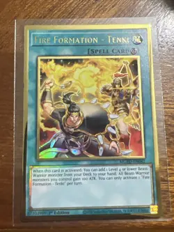 Yugioh Fire Formation - Tenki MGED-EN042 Gold Rare 1st Ed NM - Image 1