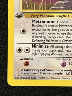 Pokemon Clefable 17/64 (1st Edition) Jungle *Near Mint* ‘Never Played Card’ - Image 2
