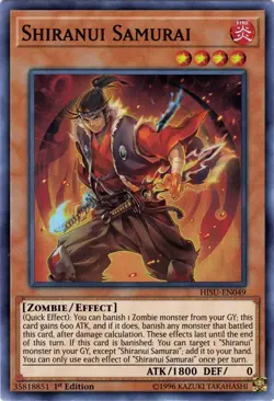 Shiranui Samurai - HISU-EN049 - Super Rare - 1st Edition - Lightly Played - Image 1