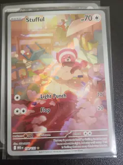 Pokemon TCG Stufful 154/132 Me01 Mega Evolution Illustration Rare Full Art Holo - Image 1