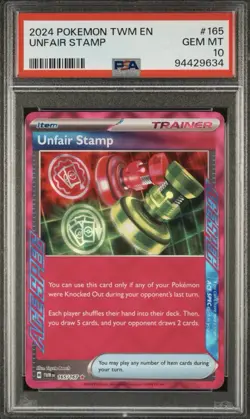 Pokemon - Unfair Stamp 165/167 - Twilight Masquerade - Ace SPEC - PSA 10 - Image 1