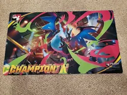 Pokemon TCG CHAMPION Mega Charizard X ex Playmat Play Official League Cup - Image 1