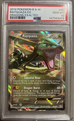 2012 POKEMON BLACK & WHITE DRAGONS EXALTED #85 RAYQUAZA EX PSA 10 - Image 1