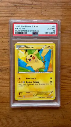 2012 POKEMON BLACK & WHITE BOUNDARIES CROSSED PIKACHU 50 PSA 10 - Image 1
