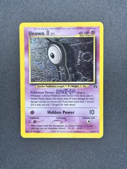Pokemon TCG Unown a 14/75 Neo Discovery Unlimited Holo Rare WOTC MP - Image 1