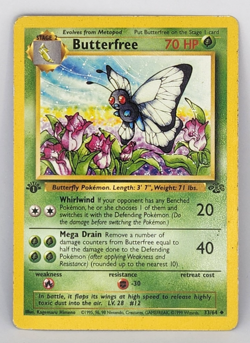 Pokemon Butterfree 33/64 Jungle 1st Edition Uncommon 70 HP English LP - Image 1