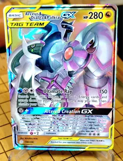 Arceus & Dialga & Palkia GX 156/236 Sm-Cosmic Eclipse Holo Gem Minty Card - Image 1