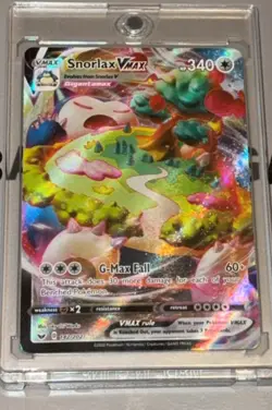 Pokemon TCG Snorlax VMAX Holo Ultra Rare Card 142/202 Sword & Shield LP - Image 1