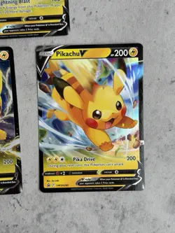 Pikachu V Pokemon Card Bundle Lot Of 3 Near Mint - Image 3