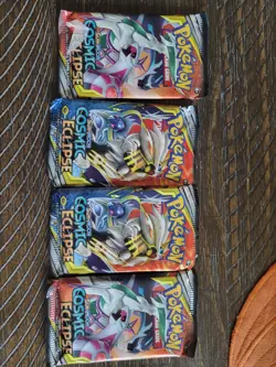 Pokemon Trading Card Game Sun & Moon Cosmic Eclipse Booster 4 Packs Lot 820650805899 - Image 1