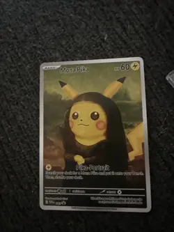 Mona Pika Van Gogh Pikachu Black Star Promo Pokemon Trading Card DiY - Image 1