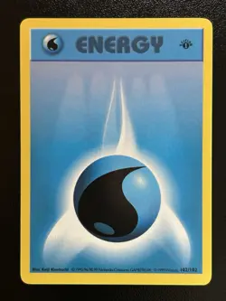 WATER ENERGY Pokemon Card WOTC 1st Edition Base Set Shadowless 102/102 NM (A) - Image 1