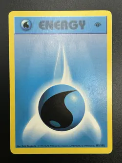 WATER ENERGY Pokemon Card WOTC 1st Edition Base Set Shadowless 102/102 NM (A) - Image 2