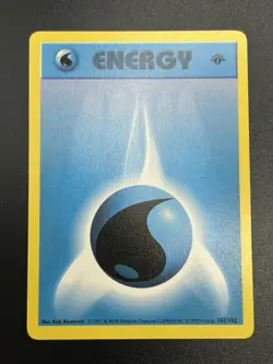 WATER ENERGY Pokemon Card WOTC 1st Edition Base Set Shadowless 102/102 NM (A) - Image 3