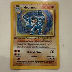WOTC Pokemon TCG Machamp 8/102 Base Set Holo Rare Unlimited 1999 1st Edition - Image 1