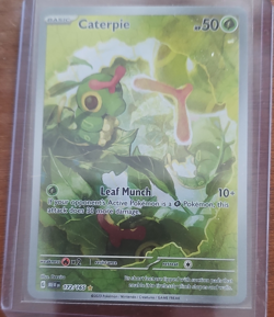 Pokemon TCG Caterpie Illustration Rare 172/165 SV 151 Holo EN Age 10+ - Image 1