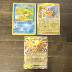 Pokemon TCG Pikachu, Zapdos EX, Psyduck English Lot PALDEA SVP Base Set Holo - Image 1