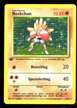 Nockchan / Hitmonchan - 7/102 Basis Set - Holo 1st Edition DE NM Pokemon - Image 1