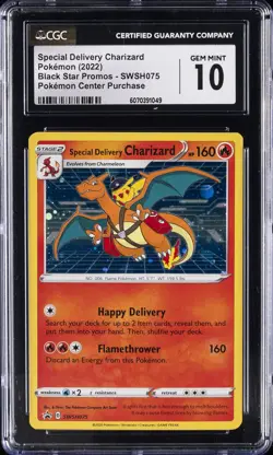 2022 POKEMON BLACK STAR PROMOS SPECIAL DELIVERY CHARIZARD CGC 10 GEM MINT - Image 1