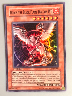 yugioh Horus the Black Flame Dragon LV6 SOD-EN007 1st Ed Super Near Mint - Image 1