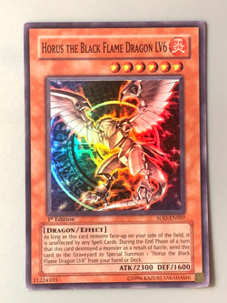 yugioh Horus the Black Flame Dragon LV6 SOD-EN007 1st Ed Super Near Mint - Image 2