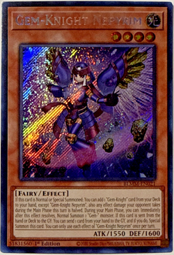 Yugioh Gem-Knight Nepyrim BLMM-EN021 1st Edition Secret Rare NM-Mint Raw - Image 1