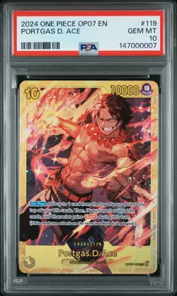 2024 ONE PIECE OP07-500 YEARS IN THE FUTURE #119 PORTGAS D. ACE PSA 10 - Image 1