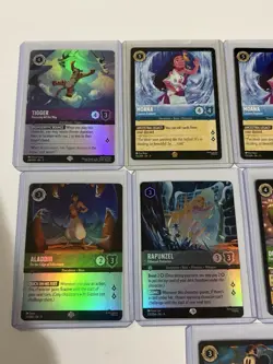 Lot Of 9 Winterspell Legendary tcg Lorcana Moana, Tigger, Rapunzel,Aladdin.. Reg - Image 5