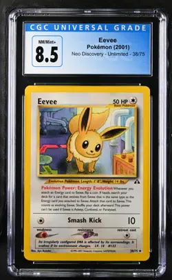 CGC 8.5 Eevee Neo Discovery Unlimited 38/75 Pokemon Card - Image 1
