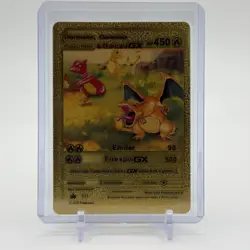 Charmander Charmeleon & Charizard GX Evolution Gold Foil FanArt Pokemon Card - Image 1