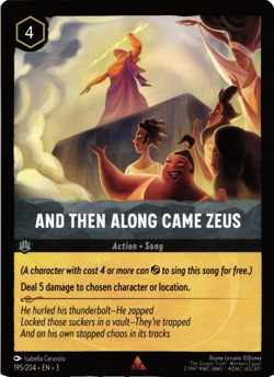 Lorcana TCG And Then Along Came Zeus Regular Rare Card Into the Inklands - Image 1