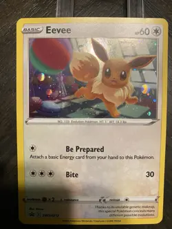 Eevee COSMOS HOLO Black Star PROMO card SWSH212 Sword & Shield Pokemon TCG LP - Image 3