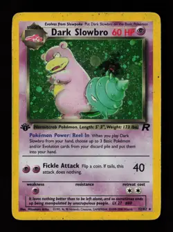 Dark Slowbro 12/82 Holo 1st Edition Team Rocket Heavily Played Pokemon Card - Image 1