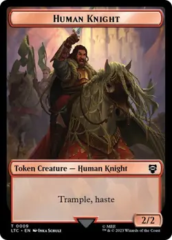 Human/Human Knight Token, MTG, Lord of the Rings Token, Magic Token - Image 1