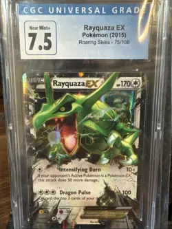 CGC 7.5 Rayquaza EX 2015 Roaring Skies 75/108 Holo Pokemon Card - Image 1
