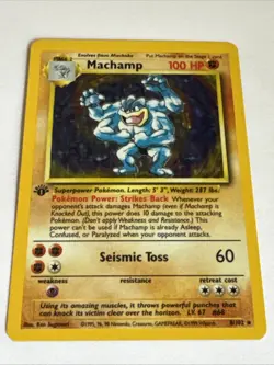 Pokemon TCG - Machamp - Base Set #8/102 - 1st Edition Holo Rare NM - Image 1