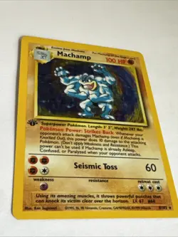 Pokemon TCG - Machamp - Base Set #8/102 - 1st Edition Holo Rare NM - Image 2