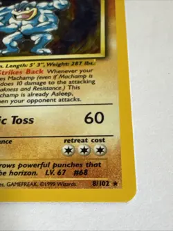 Pokemon TCG - Machamp - Base Set #8/102 - 1st Edition Holo Rare NM - Image 3