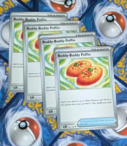 Buddy Buddy Poffin 144/162 Temporal Forces Lot 4 Pokemon Trainer Item - Image 1